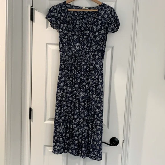Lucky Brand | Dresses | Lucky Brand Blue Floral Dress Size Small | Poshmark
